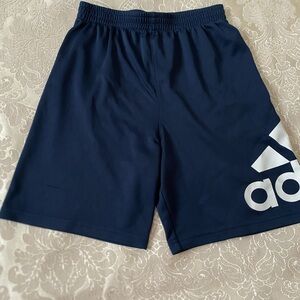 Adidas Blue and White Athletic Shorts Elastic Waistband